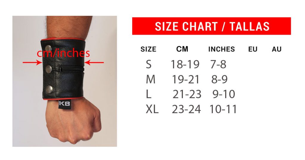 KB Wristbands size